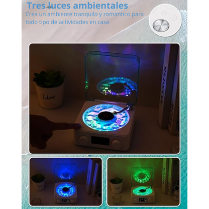 Mini tocadiscos con luz ambiental